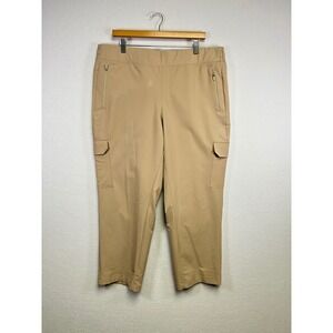 Tek Gear Women's Cargo Capris Beige Pull On Pants Size‎ 2XL Utility